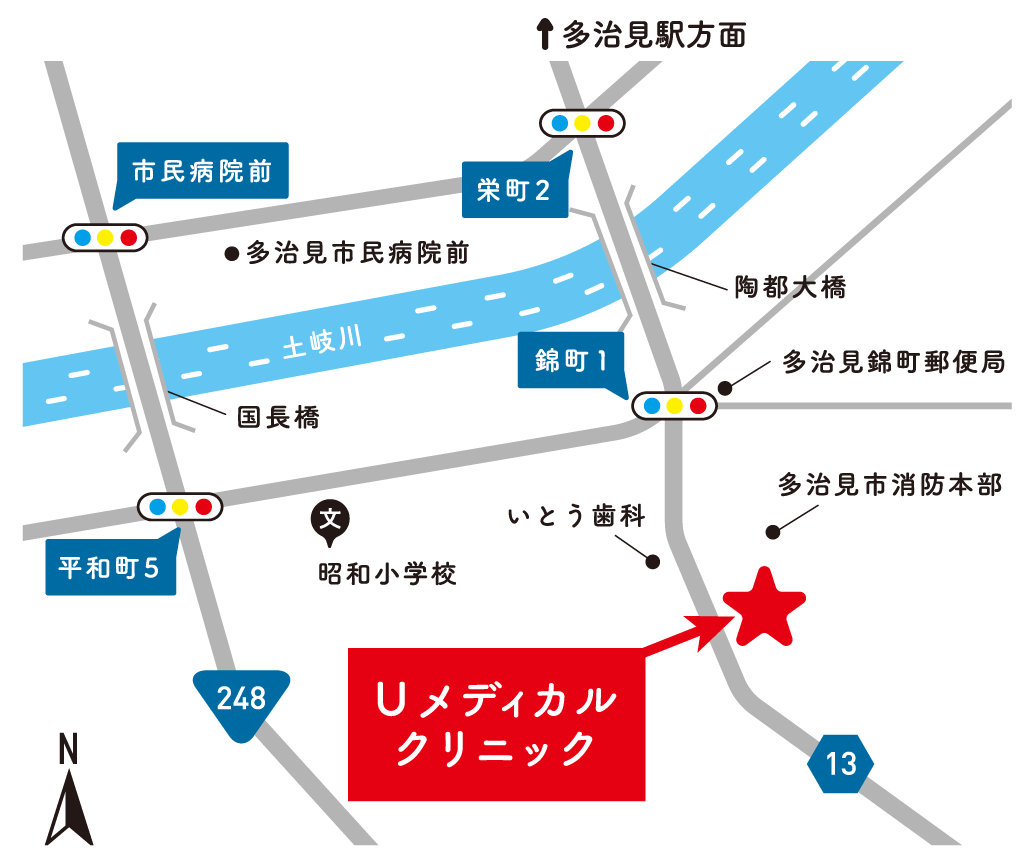 Uメディカルクリニックの地図